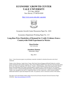 Long-Run Price Elasticities of Demand for Credit