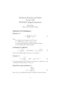 Statistical Formulas and Tables for use with STAT1010