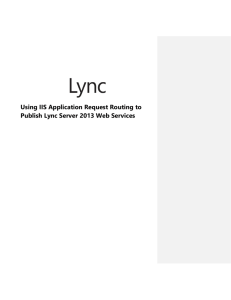 Using IIS Application Request Routing to Publish Lync Server 2013