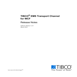 TIBCO EMS Transport Channel for WCF Release Notes