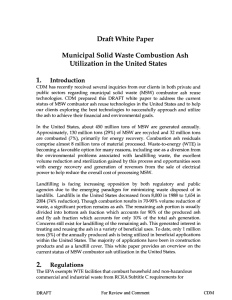 Draft White Paper Municipal Solid Waste Combustion Ash Utilization