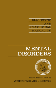 DSM-II - Behaviorism and Mental Health