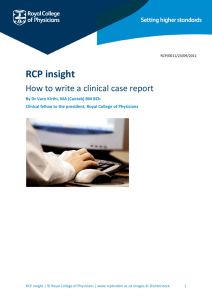 RCP How to write a clinical case report