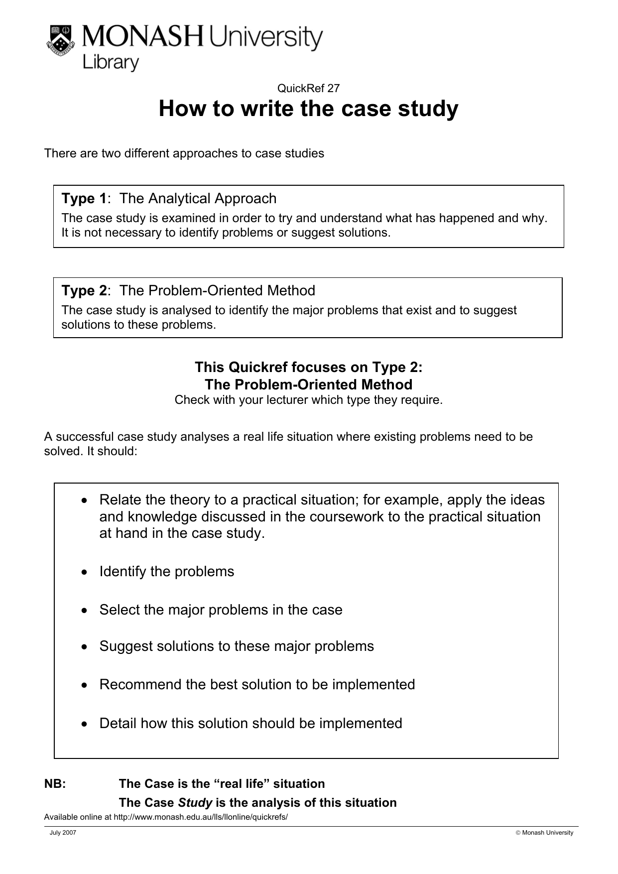 How to write the case study