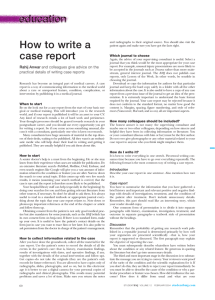 How to write a case report Which journal to