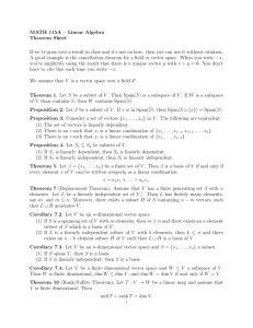 MATH 115A – Linear Algebra Theorem Sheet If we've gone over a