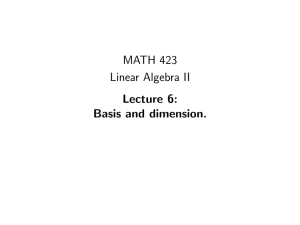 MATH 423, Spring 2012 [3mm] Linear Algebra II