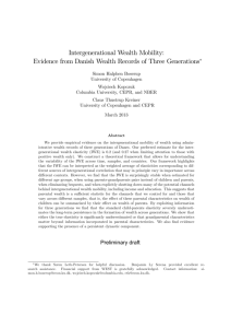 Intergenerational Wealth Mobility: Evidence from Danish Wealth