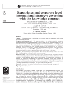 Expatriates and corporate-level international strategy: governing
