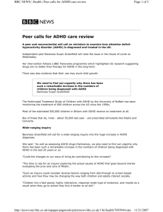 Peer calls for ADHD care review