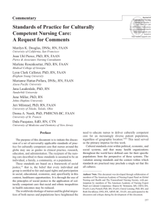 Standards of Practice for Culturally Competent Nursing Care: A