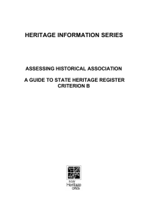 Assessing Historical Association - Office of Environment and Heritage