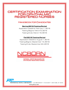 Certification Examination for Ophthalmic Registered Nurses