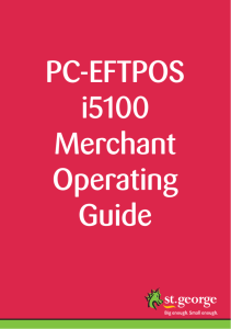 PC-EFTPOS i5100 Merchant Operating Guide