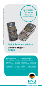 Quick Reference Guide Merchant Services