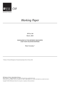 Equivalence of ten different discounted cash flow valuation methods