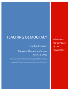 Teaching Democracy: What was the Purpose of the Preamble?