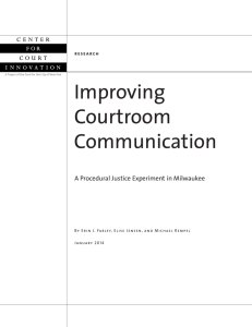 Improving Courtroom Communication: A Procedural Justice