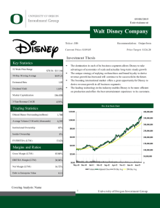 Walt Disney Company - University of Oregon Investment Group