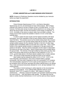 LAB NO. 6 ATOMIC ABSORPTION and FLAME EMISSION
