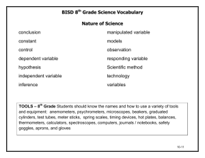 BISD 8th Grade Science Vocabulary Nature of Science conclusion