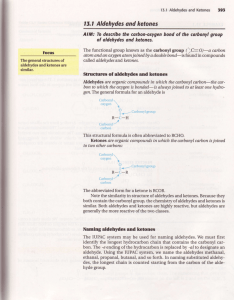ll.l Aldehydes ond ketones