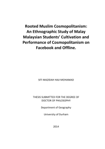 Rooted Muslim Cosmopolitanism: An Ethnographic Study of Malay