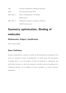 Geometry optimization, Binding of molecules