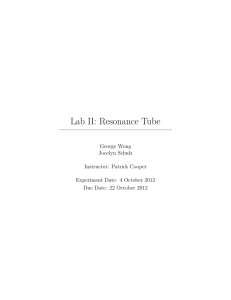 Lab II: Resonance Tube