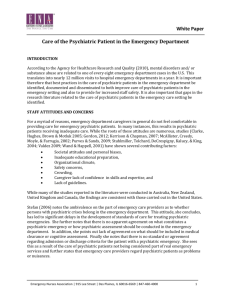 White Paper Care of the Psychiatric Patient in the Emergency