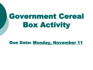 Government Cereal Box Activity