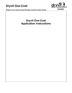 DUK909 - Dryvit One-Coat Application Instructions