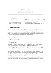 American Government - Mario Guerrero, Ph.D | Assistant Professor