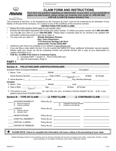CLAIM FORM AND INSTRUCTIONS