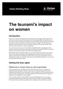 The tsunami's impact on women, Oxfam Briefing Note