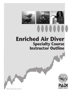 PADI Enriched Air Diver Specialty Course Instructor Outline