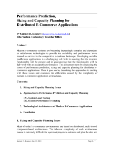 Capacity planning and Sizing of Distributed Middleware E