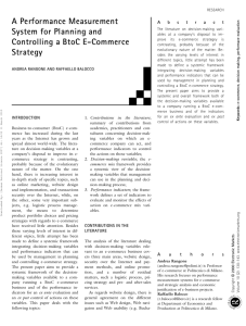 A Performance Measurement System for Planning and Controlling a