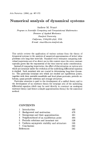 Numerical analysis of dynamical systems