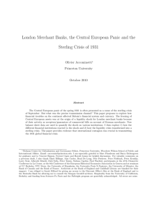London Merchant Banks, the Central European Panic and the