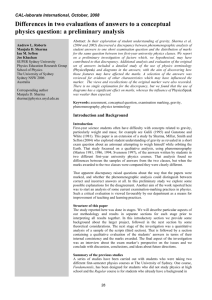 Differences in two evaluations of answers to a conceptual physics