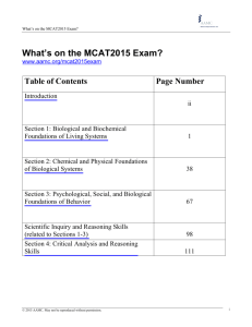 Complete MCAT2015 Exam Content Description