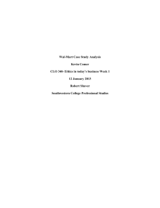 Wal-Mart Case Study Analysis Kevin Comer CLO 340
