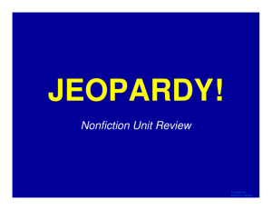 Nonfiction Jeopardy Review Game