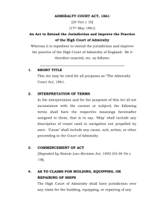 admiralty court act, 1861 - Superior Courts of Namibia