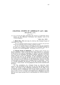 COLONIAL COURTS OF ADMIRALTY ACT,