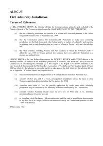 ALRC 33 Civil Admiralty Jurisdiction Terms of Reference