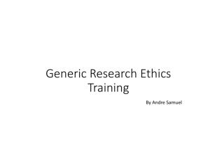 Generic Research Ethics Training