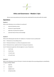 Ethics and Governance – Module 1 Quiz Questions