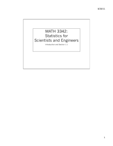 MATH 3342: Statistics for Scientists and Engineers